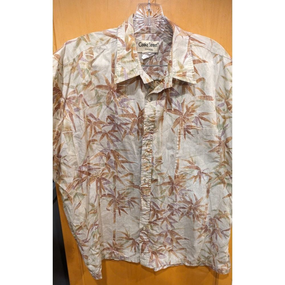 Cooke Street Hawaiian Shirt Print Aloha‎ Beach Luau Short Sleeve XL Full Button